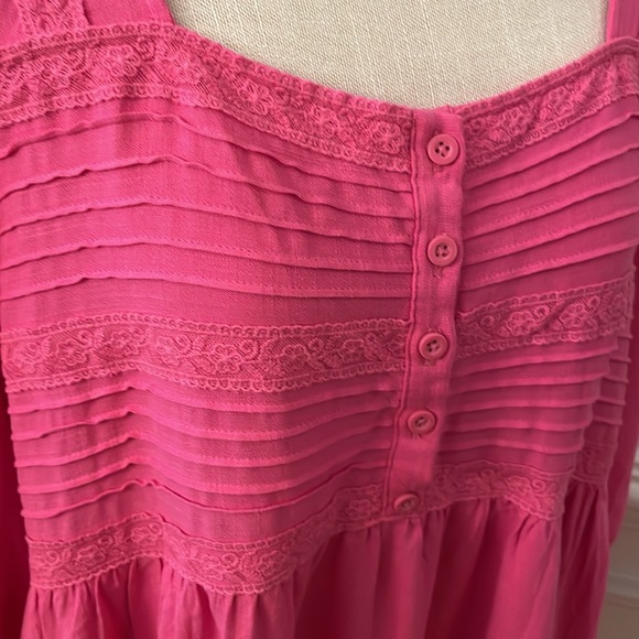 Torrid Pink Mini Rayon‎ Slub Pintuck Neck Skater Dress Size 2X (18-20) NWT - Picture 8 of 14